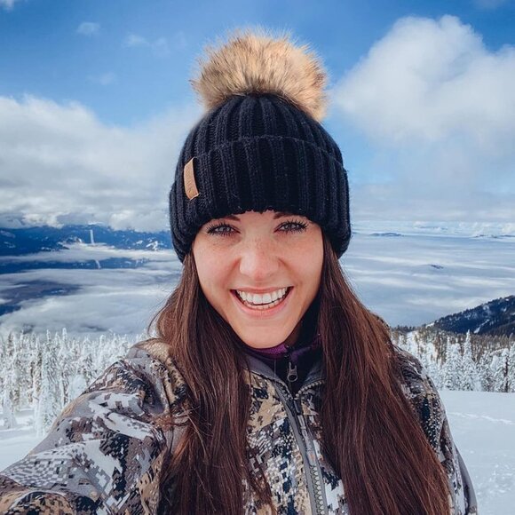 Womens Winter Knit Beanie Hat with Faux Fur Pom Warm Stretchy Skull Cap - Picture 8 of 8